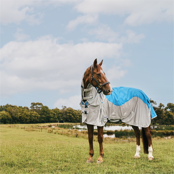 2025 Weatherbeeta Comfitec Dual Shield Detach-A-Neck 1027310 - Grey Blue